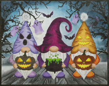 HALLOWEEN GN-1 Gnomes 8.5 x 12" 18 Mesh Lani Enterprises