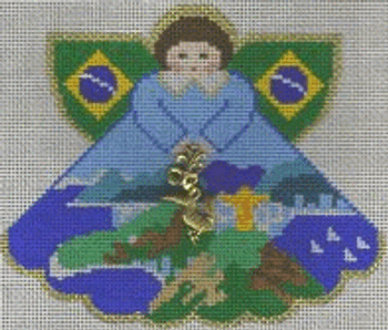 PP994CA Angel With Charms Brazil (Rio de Janeiro) 18 Mesh 5.25x4.5 Painted Pony Designs