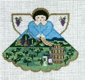 (PPD) PP994BZ Angel With Charms California Wine Country (Vineyard) 5.25 x 4 18 Mesh Painted Pony Designs