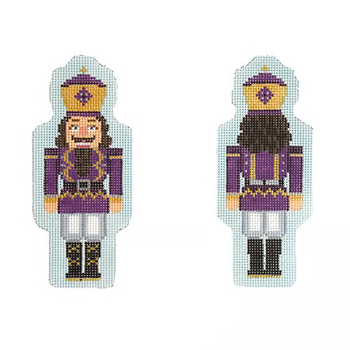 KB 1545 - Double-Sided Nutcracker Ornament - Purple 2" x 5" (each side) 18 Mesh Kirk And Bradley Designs