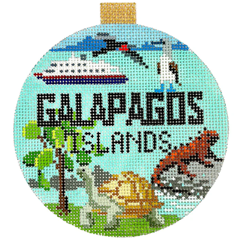 KB 1693 - Travel Round - Galapagos Islands 4" Round 18 Mesh Kirk And Bradley Designs