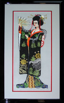 5005 Leigh Designs Geisha Hana 18 Mesh 8″ x 24″ Canvas Only Inquire If Stitch Guide Is Available