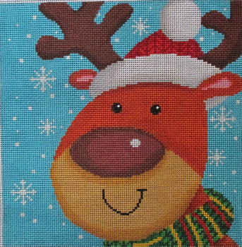 3030 Christmas Reindeer Pillow 9 x 9  18 Mesh Tapestry Fair