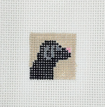 Black Dog 1 Inch Square - BW545 18 Mesh Blue Waters Needlepoint