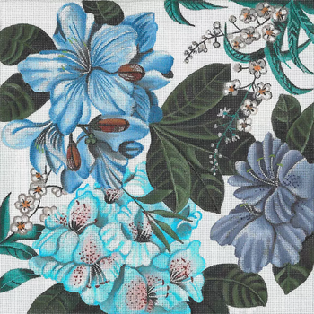 7062 Leigh Designs Spring Blues 13 Mesh 15" x15" Lush Floral