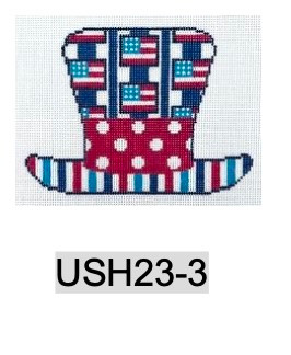 Patriotic USH23 3 Uncle Sam's Hat-Floating Flags 3.5" x 5" 18 Mesh Kangaroo Paw Designs