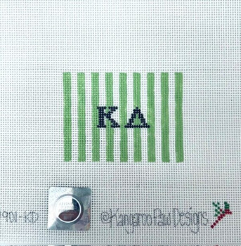Sorority 1901 KD 2 x 3 w/stripes-Kappa Delta 2" x 3" 18 Mesh Kangaroo Paw Designs