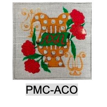 Sorority PMC ACO Classic Greek Alpha Chi Omega 10" x 10" 13 Mesh Officially Licensed Kangaroo Paw Designs