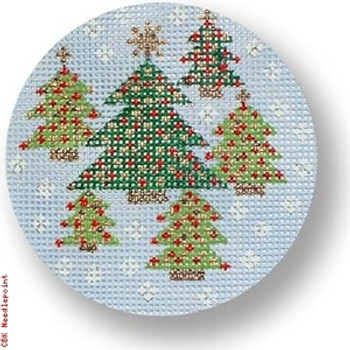 DK-EX 16 Xmas Trees 13 Mesh 4" Rnd Designs by Karen