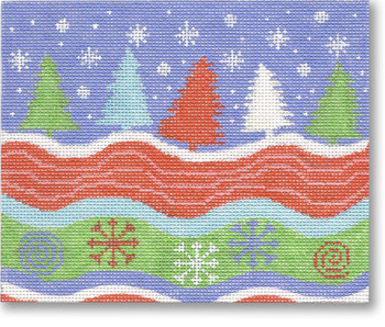 DK-PL 41 Winter Trees 18 Mesh 6 x 5" Designs by Karen