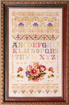 Floral Band Sampler 154w x 266h Samplers and Primitives