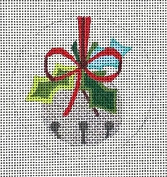 HO2696 SILVER BELL ROUND ORNAMENT 4 inch round 18 Mesh Raymond Crawford Designs