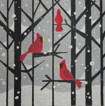 HO2367 LARGE SNOWY FOREST 8 x 8 square 18 Mesh Raymond Crawford Designs