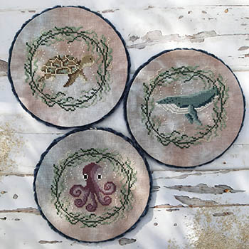 Sea Animals Trio Each 67w x 66h by Puntini Puntini 25-1999