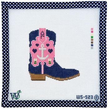 SORORITY BOOT WS-523 Delta Gamma 4" wide by 4" tall 18 WIPSTITCH Needleworks!