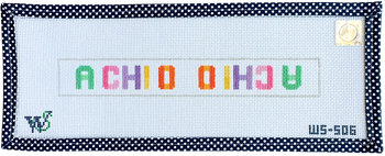 SORORITY FOB BRIGHT WS-506 Alpha Chi Omega 9.5" wide by 1.5" tall 13 Mesh WIPSTITCH Needleworks!