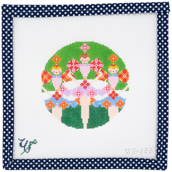 WS-286 Waltz of the Flowers NUTCRACKER 4" round 18 Mesh WIPSTITCH Needleworks!