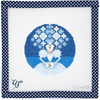 WS-287 Snow Queen NUTCRACKER 4" round 18 Mesh WIPSTITCH Needleworks!