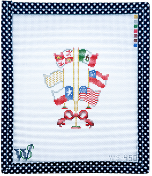 WS-450 Six Flags of Texas 4" wide by 3" tall 18 Mesh WIPSTITCH Needleworks!