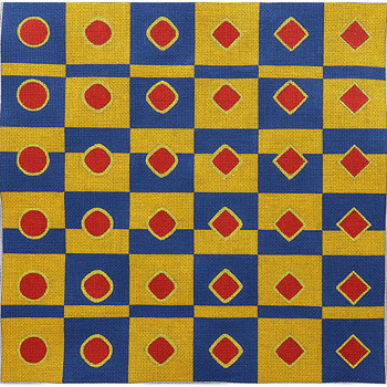 ZEAX106 East West North South-yellow 12″ x 12″ 18 Mesh Zecca