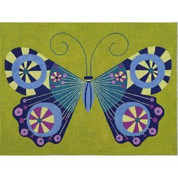 ZE868 Teal / Midnight Butterfly 12″ x 9″ 18 Mesh Zecca