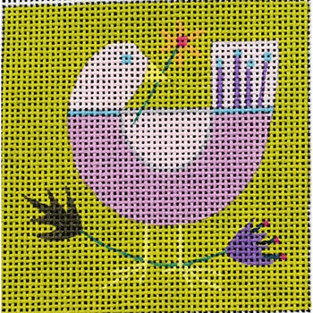 ZE843 Small Lavender Bird 3″ x 3″ 18  Mesh Zecca ZE843 Small Lavender Bird 3″ x 3″ 18  Mesh Zecca