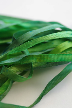 SR7 085 7mm Holiday Greenery Silken Ribbon Thread Gatherer SR7 085 7mm Holiday Greenery Silken Ribbon Thread Gatherer