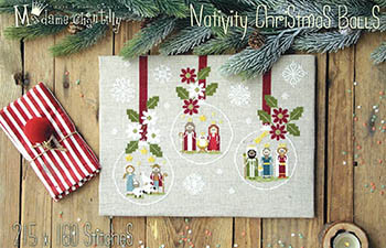 Nativity Christmas Balls 215w x 160h by Madame Chantilly 25-2856