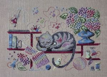 Knitting Cat Filigram F-KC