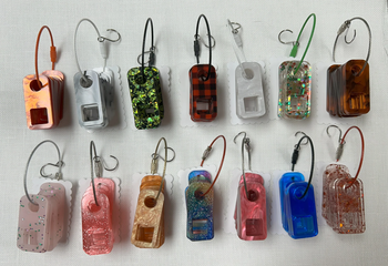 Solo Blue Acrylic Drops Set of 10 Pictured Botton Row, Second From Right by Willoughby Ann