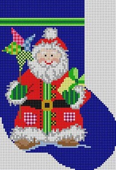 4216-S Santa Mini Stocking 18 Mesh 4x6 Treglown Designs
