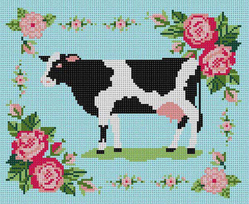 LP-033 Victorian Cow 13 Mesh 8 x 10 Linda Pietz