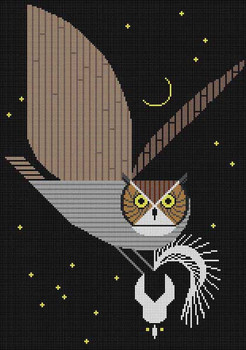 Pfhwooooo!!! Owl HC-P217 Charley Harper 13 Mesh 12x17