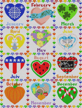 LP-091 Calendar Hearts 13 Mesh Linda Pietz