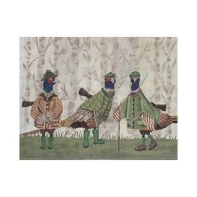 FF-PL 13 Pheasant Shooting Party 11.75 x 9.25 18 Mesh Fab Funky