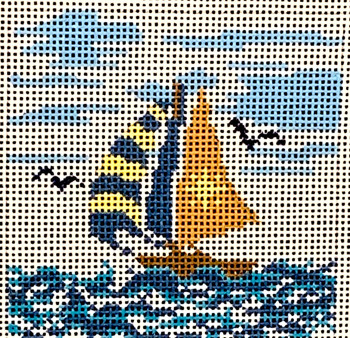 BP-40-13M Sailboat Insert 4 x 4 13 Mesh BP Designs