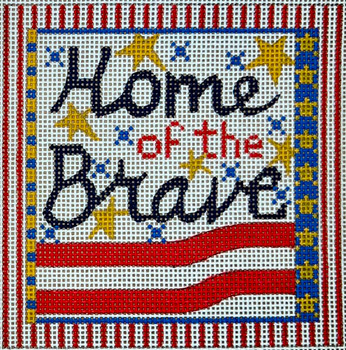 CH-1182 Home of the Brave Square  4 x 4 18 Mesh CH Designs