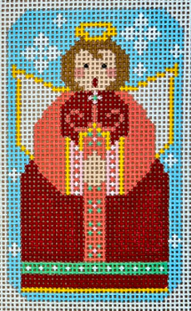 CH-1251 Red Angel Ornament 3 x 5 13 Mesh CH Designs