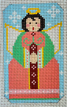 CH-1252 Coral Angel Ornament 3 x 5 13 Mesh CH Designs