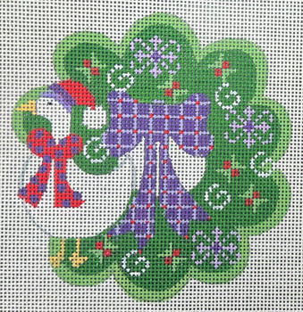 CH-1293 Wreath Ornament - Goose  4 ¼ x 4 ¼ 18 Mesh CH Designs
