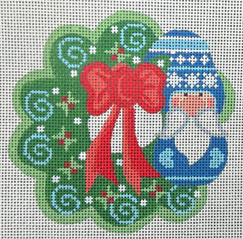 CH-1296 Wreath Ornament - Gnome 4 ¼ x 4 ¼ 18 Mesh CH Designs