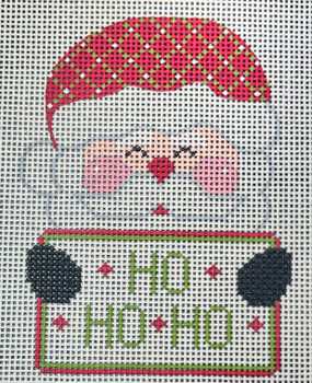 CH-1408-13M Santa Tag - Ho Ho Ho 3 ½ x 5 ½  13 Mesh CH Designs