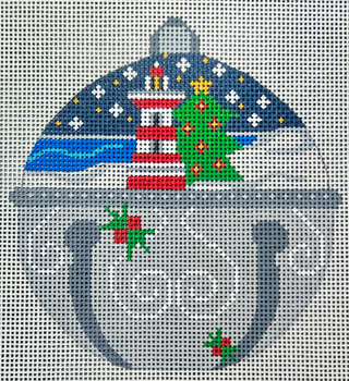 CH-1489 Lighthouse Jingle Bell  4 ¼ x 4 ¼  18 Mesh CH Designs