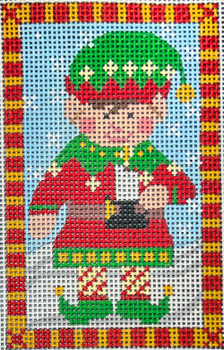 CH-1541 Elf Holding Candle 3 ½ x 5 ½  13 Mesh CH Designs