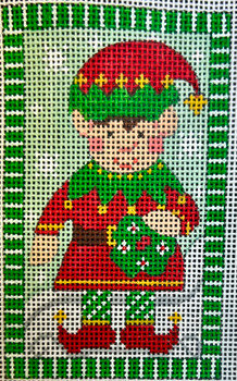 CH-1549 Elf Holding Wreath 2 ½ x 4 18 Mesh CH Designs