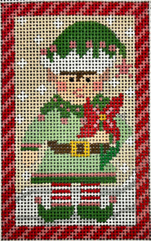 CH-1551 Elf Holding Poinsettia 2 ½ x 4 18 Mesh CH Designs