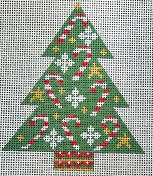 CH-1613 Tree with Candy Canes  9 X 10 13 Mesh CH Designs