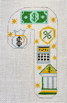 CH-1642 Finance Candy Cane 2 ¾ x 5  18 Mesh CH Designs