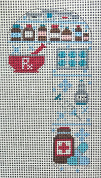 CH-1651 Pharmacist Candy Cane 2¾ x 5¼  18 Mesh CH Designs