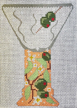 CH-1694 Cocktail Scissors Case - Martini 3 ¾ x 4 ¼ 18 Mesh With Stitch Guide CH Designs